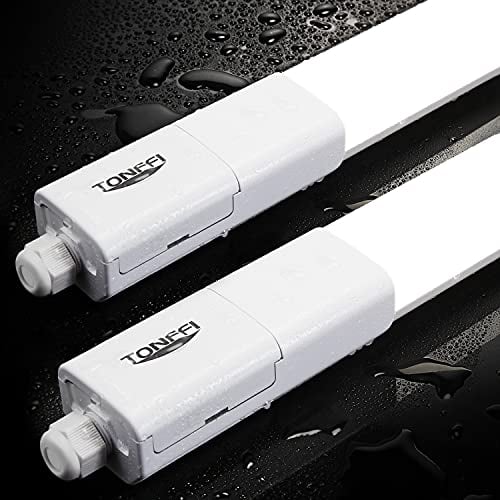 TONFFI 2 Stück LED Feuchtraumleuchte 150cm, Verknüpfbar 60W 7000LM LED Röhre Wannenleuchte Werkstattlampe Kellerlampe IP65 Wasserfest für Lager Garage Warenhaus, Neutralweiß 4000K