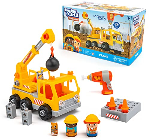 Educational Insights Design & Drill Bolt Buddies Crane Take Apart Toy, Preschool STEM Toy, Boys & Girls Ages 3+