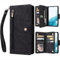 ATISIJIE Hülle klappbar für Samsung Galaxy A54 5G Handyhülle, Leder Hülle mit Kartenfächer Reißverschluss Geldbörse Trageband Schutzhülle, Magnetic Flip Wallet klapphülle Handytasche Schwarz