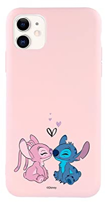 Offizielle Lilo & Stitch Schutzhülle für iPhone 11, Flüssigsilikon, rosa, zum Schutz Ihres Handys. Wählen Sie die Art der Hülle, die Sie am besten mögen, mit offizieller Disney-Lizenz