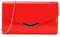 UShopUK Handtasche / Schultertasche, einfarbig, Lackleder, für Hochzeit, Abend, Party, Clutch, rot, medium