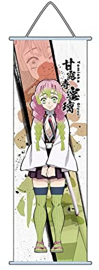 Hanaiette 1 x Anime-Gemälde, Motiv: Dämonentöter, Stoff-Poster, Wandrolle, Klinge des Dämonentöters (Kanroji Mitsuri)