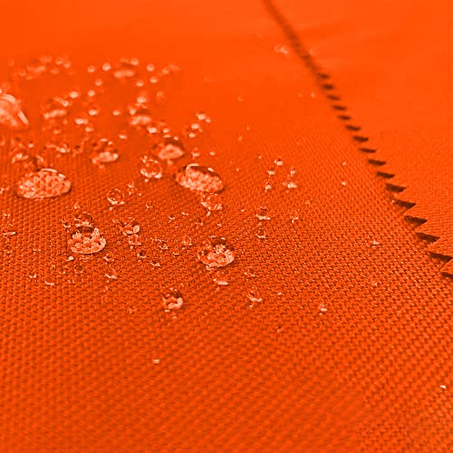 BuBiBag – wasserdichter Polyesterstoff Oxford 600D Markisenstoffe Meterware, Segeltuch Meterware, Kissenbezüge, Reißfest & Pflegeleicht Meterware lfm mit 160cm Breite - Neonorange