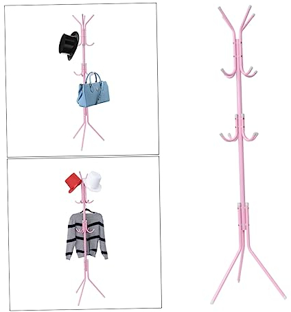 Cabilock Jackenaufhänger Ständer Rosa Kleiderständer Metall Kleiderständer Garderobenständer Garderobe Baum Mantel Baum Hut Rack Kleiderbügel Trockengestell Büro Mode Lagerregal Rosa Hut und Mantel