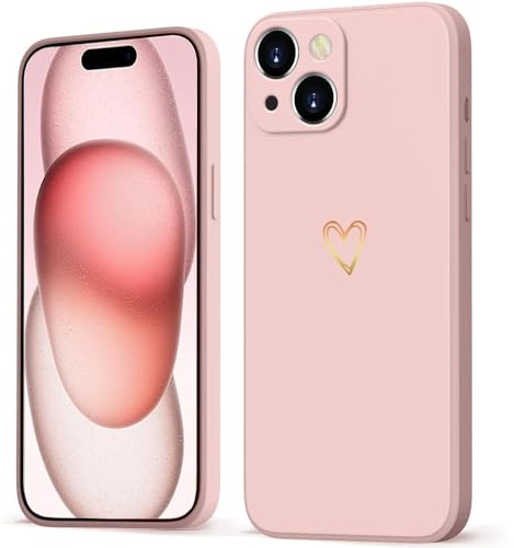 Beetop Kompatibel Mit iPhone 15 Hülle Schutzhülle Silikon TPU Stoßfest Handyhülle Case Cover für iPhone 15 6,1 Zoll - Rosa