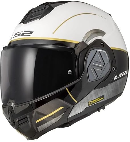 LS2, Klapphelm Motorrad ADVANT IRON Matt White Black Jeans, XS