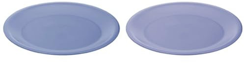 Rotho Caruba flacher Plastikteller Mehrweg, Kunststoff (PP) BPA-frei, blau, 26,0 x 26,0 x 1,5 cm (Packung mit 2)