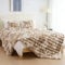 IKALIFE Weiche Kunstfelldecke Kuscheldecke Felloptik - Kunstfell Decke Plüsch Flauschig Felldecke Faux Kaninchenfell Decke Kuscheldecke Fell Bubble Decken für Couch Bett Sofa, 130 x 150cm Braun