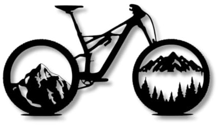 Mountainbike Wandbild MTB Downhill – Handgefertigte Deko aus Metall – Laser Cut Design – Perfekt für Wohnzimmer, Büro & Garage – Abenteuerliche Wandkunst – Ideale Geschenkidee für Biker - 96cm breit