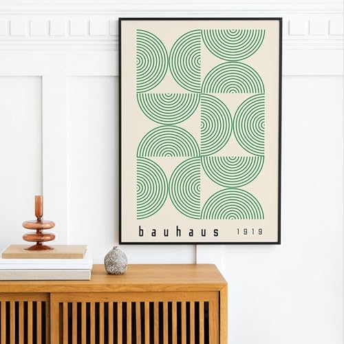 RDRDtbtr Bauhaus Grüne Linie Geometrie Leinwandgemälde Abstrakte Zeitgenössische Poster Kunstdrucke Retro Ausstellung Wand Bilder Bilder Zimmer Wohnkultur 50x70cm Ungerahmt