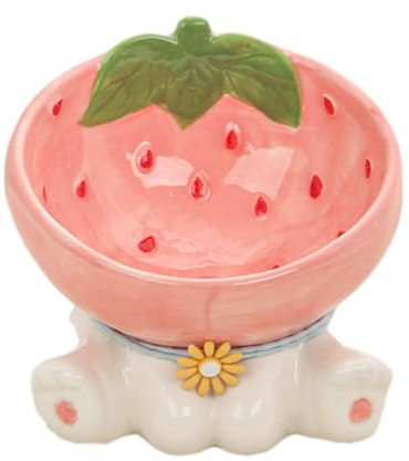 scyca Gamelle surélevée pour Chat, gamelle surélevée pour Chats, Bols Alimentaires surélevés en céramique, Mangeoire antidérapante pour Chat Mignon de 245ml, Bols de Nourriture à la Mode pour Petits