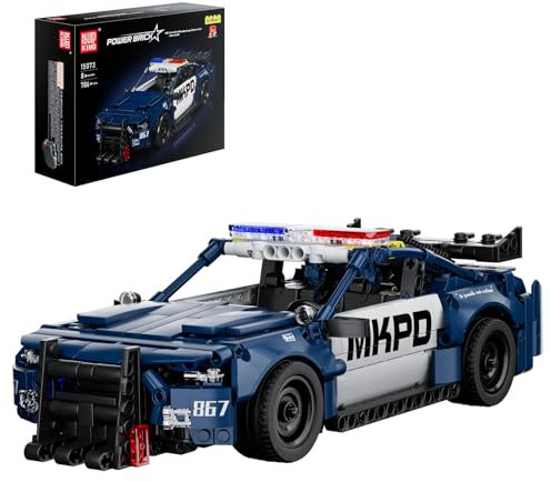 Mould King 15073 Technik Speed Champion Sportwagen Bausteine mit Rückziehmotor Polizeiauto Klemmbausteine Geschenke für Erwachsene und Jugendliche(786 Teile)
