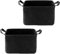 2 Stück Filz Korb Aufbewahrung Aufbewahrungskorb Mit Zwei Henkeln, Faltbar Felt Storage Basket, Aufbewahrungsbox Für Kleidung, Handtücher, Accessoires Und Aufzubewahren (L+L,Schwarz)