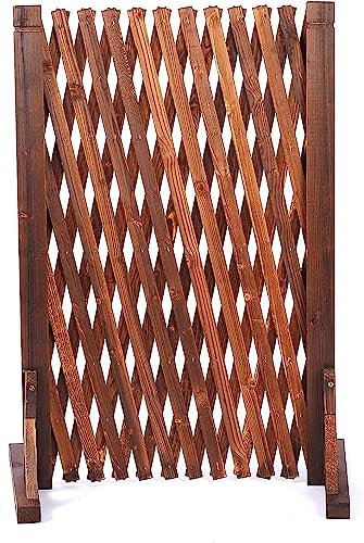Hundezaun, Gartenzaun aus Holz, Teleskop-Gitterpaneele für Kletterpflanzen im Freien/Tierbarriere/Sichtschutzzaun (Farbe: Weiß, Größe: 70 x 160 cm) Stabilize