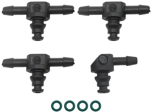 JUUDDENPARTS 4Pcs Common Rail Diesel Injector Leak Off Pipe Return Connectors 3Pcs T's Connector 1Pcs L Connector Fuel System Connections