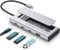 RSHTECH M.2 NVMe/SATA SSD Enclosure, 5-in-1 Aluminum 10Gbps USB C Hub with 3 USB 3.2 Data Ports (2C+1A), 100W PD and M2 SSD Docking Station, External USB-C to M.2 Caddy for Laptops (RSH-D05P)