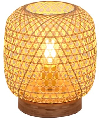 Tisch Leuchte Wohn Zimmer Bambus Geflecht FILAMENT Lampe natur im Set inkl. LED Leuchtmittel