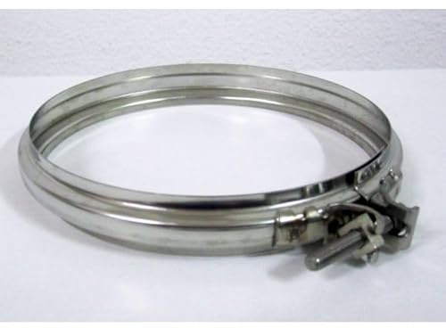 Fascetta di bloccaggio inox per canna fumaria tubo acciaio per stufa e camino (Ø 130 mm)