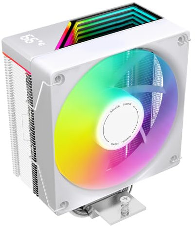 ICOLER KF420 Digital CPU Cooler, Infinite Mirror Digital Display,4 Heat Pipe Direct Touch Process, 220W TDP, Suitable for AMD AM4/AM5 & Intel LGA 1700/1200/115X(White)