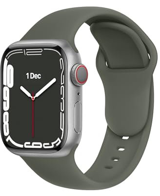 DONEGANI C1B per Cinturino Apple Watch 40mm 44 mm 46mm 42mm 45mm 41mm 38mm 49mm Se Ultra 2 Serie 10 9 8 7 6 5 4 3 Band Bracciale Sport Silicone, Army Green