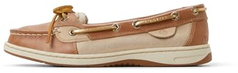 Sperry Women's Angelfish 1-Eye Leather Boat Shoe, Linen/Gold, 8