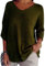Jersey Punto Mujer Cuello V Jerséis Mujer Pullover Sweater Women Sueter Punto Mujer Primavera Jerseys Mujeres Jersey de Cuello Pico Fino Oversize Punto Ancho Señora Suéter Tejido para Mujer Verde XL