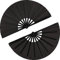 CAIONPLE 2 Piezas Gran Ventilador Plegable Tela de Nylon Ventilador Plegable de Mano Tai Fan Decoración Negro Fold Fan de Mano para Fiesta Favores
