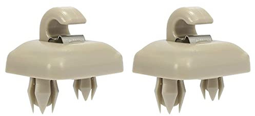 NCNPLKGFEVG 2 uds Clip for Visera Clips de Gancho Aptos for Audi A1 A3 A4 A5 A7 B6 B7 B8 Q3 Q5 S3 S4 S5 TT Allroad 8U0857562A Soporte Gancho Soporte Percha Parasol para Coche(Beige)