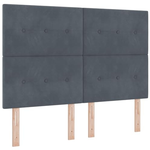 vidaXL Kopfteil mit Knopfheftung Dunkelgrau 160 cm Samt
