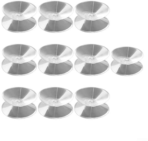 ReachMall Lot de 10 ventouses double face transparentes pour cuisine et salle de bain pour surfaces lisses (35 mm)