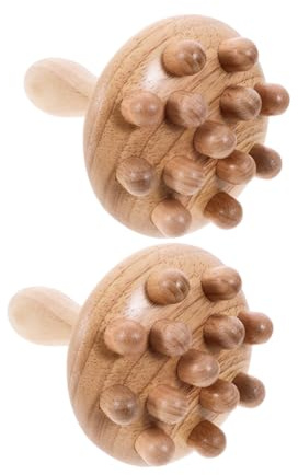 2 Stück-pack Massagehaarbürste, Beige, Rund, Handhaarbürste | Kopfhautmassagekamm, Glatte Oberfläche, Bruchsicher, Praktisches Design