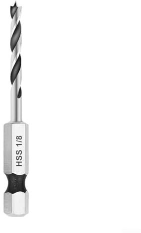 For Wood Drill Bit Set with HSS Brad Points for Stubby Drills and Quick Change Shank (1-8)