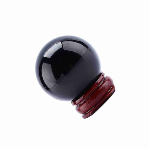 RiToEasysports Rare Ball en Verre Naturel avec Une Base Debout pour Le Collecteur de Cadeaux de Noël Méditation de 40 Mm de Balle Noire