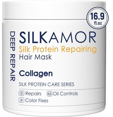 Protein Haarmaske, Haarmaske FüR Sehr Trockenes Haar, Haarkur Extrem GeschäDigtes Haar, Pflegende Und StäRkende Tiefenpflegekur Mit Hydrolysiertem Seidenprotein & Sericin, Zartem Duft, 500 Ml