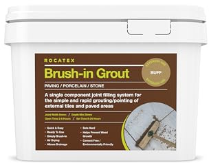 Rocatex Brush-In Grout 12Kg – Ready-to-Use Resin-Based Grout for Outdoor Paving, Patios, and Driveways – Rapid Set, Weather Resistant, Easy Application (Buff, 12Kg)
