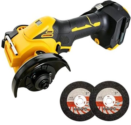 Brushless Mini Angle Grinder for DEWALT 18V 20V Batteries, 3'' Cordless Grinder with 2 Discs and LED Light, 20000RPM Electric Angle Grinder Tool for Cutting Polishing Grinding(Battery Not Included)
