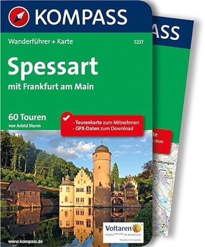 KOMPASS Wanderführer Spessart mit Frankfurt am Main: Wanderführer mit Extra-Tourenkarte 1:60.000, 60 Touren, GPX-Daten zum Download