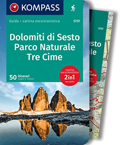 KOMPASS guida escursionistica Dolomiti di Sesto, Parco Naturale Tre Cime, 50 itinerari: cartina escursionistica, Download gratuito dei dati GPX