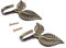 Hicello 2PCS Antique Curtain Tieback Hooks, Double Leaf Tiebacks and Antique Bronze Coat Hooks for Wall Decoration