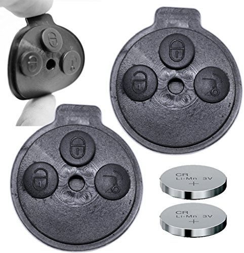2 chiavi auto radiocomandate in gomma + 2 batterie CR2025 per Smart