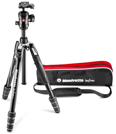 Manfrotto Schnappschüsse GT Aluminium Reise Stativ mit Kugelkopf, Twist Lock, schwarz