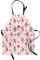 ABAKUHAUS Eis Kochschürze, Teekannen Plätzchen, Unisex-Küchenlätzchen mit verstellbarem Hals für Kochen Gartenarbeit, 67 cm x 80cm, Rosa