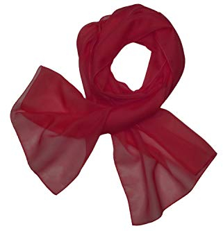 HAT YOU Damen Chiffon Halstuch, Sommertuch, Chiffon Schal, Tuch für Frühling und Sommer, Ganzjährig - Made in Italy, Farbe:Dark Red