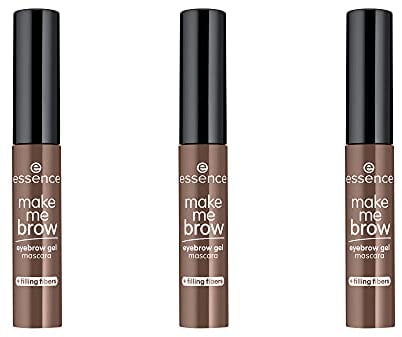 essence make me BROW eyebrow gel mascara, Augenbrauengel, Nr. 02, Braun, vegan, ohne Mikroplastikpartikel, Nanopartikel frei, ohne Parfüm, 3er Pack (3x3.8ml)