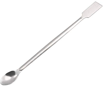 sourcing map Lab Sampling Reagent Spoon 304 Stainless Steel 2 in 1 Double Head Laboratory Mixing Spatula 175mm 2Pcs