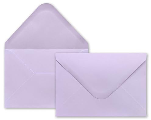 75 buste per lettere, colore viola, 80 g/m², formato DIN B6, 12,5 x 17,6 cm, incollaggio a umido, senza finestra, colore: viola
