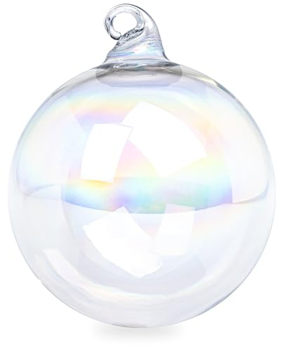 SIKORA Highlights 4er Set ausgefallene Christbaumkugeln aus klarem Glas 8cm, Farbe/Modell:Modell Pure klar, Höhe in cm:8 cm