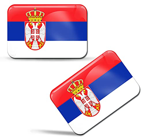 SkinoEu® 2 x 3D Aufkleber Serbien Flagge Serbisch Fahne F 121