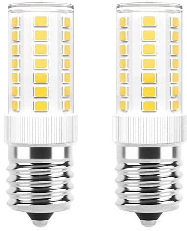 E17 LED Bulbs Dimmable 5W Microwave Over Stove Bulb, 40W Incandescent Equivalent, Daylight White 6000K, Fit for Whirlpool Maytag GE Kenmore LG Microwaves, Replaces 8206232A 1890433 AP4512653, 2 Pack