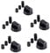 DL-pro Juego de 5 pomos giratorios universales de 42 mm de diámetro, con adaptadores de 6 mm y 8 mm, para casi todas las cocinas, hornos, hornos de gas, color negro